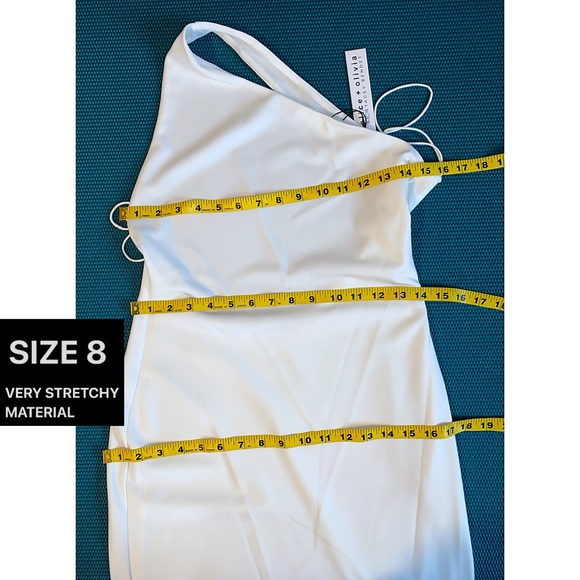 Alice + Olivia Rosia Off White One Shoulder Cut Out Cocktail Mini Dress - Picture 11 of 16